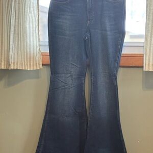 Wrangler Women's Flare Jeans - Deep Blue